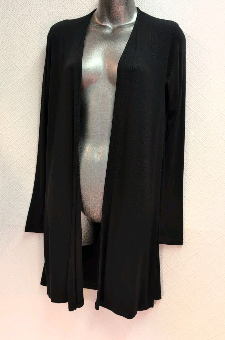 NEW! Joah Brown S/M 'Luna' Black Ribbed Side Slit Cardigan
