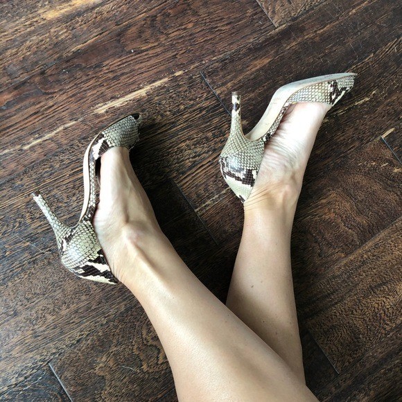 Kate Spade Python Embossed Leather Heels Size 8 S… - image 1