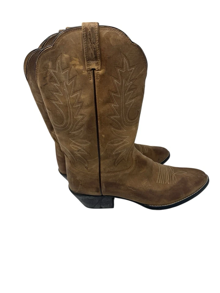 Y2K🤑ARIAT Heritage Western 👢Cowboy Boots 11B Distressed Leather Festival Yehaw - Image 4 of 4