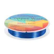 Jewelry Wire 49ft 28 Gauge Brass Craft Jewelry Wrapping Wire, Blue