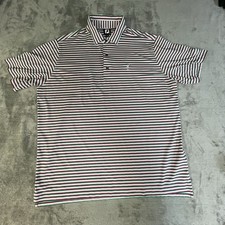 FootJoy Golf Polo Shirt 2XL Spanish Bay Pebble Beach Stripe Stretch Performance
