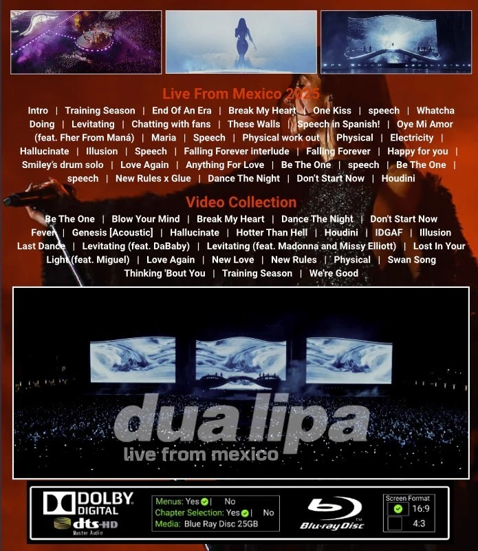 DUA LIPA Live From Mexico 2025 + Video Collection (BLU-RAY) - Image 4 of 4