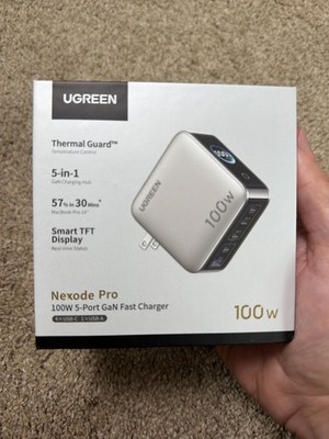 UGREEN Nexode Pro 100W 5 Port GaN Fast Charger Smart TFT Display USB C USB A