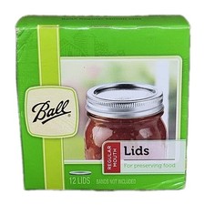 1 BOX 12ct GENUINE BALL Regular Mouth Canning Jar Lids NEW SEALED 12 TOTAL LIDS