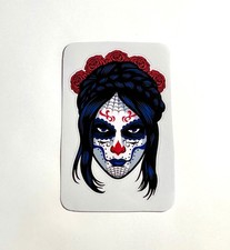Sugar Skull Sticker Decal Vinyl Glossy Gothic Dark Beautiful Lady Woman Mexico