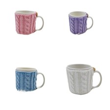 4PCS/SET Knitted Coffee Mug Cover Insulated Cup Sleeve Warm Coffee Cup Cover