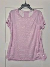 Woman Tek Gear DRYTEK Pink White Short Sleeve...
