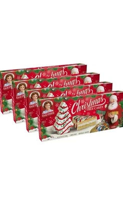 Little Debbie Christmas Tree Cakes, 4 Boxes,20 Vanilla Snack Cakes Free Shipping