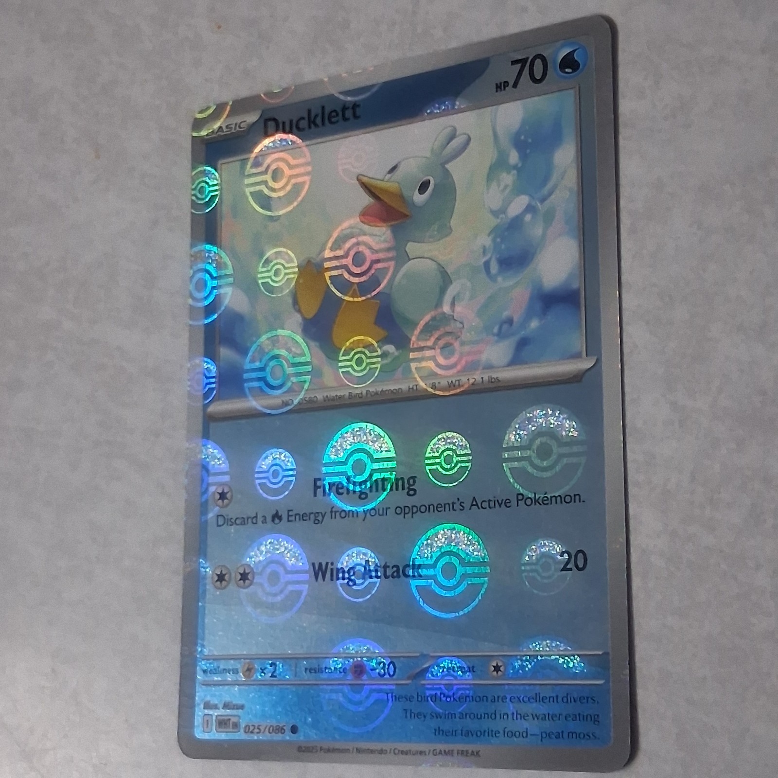 Ducklett (Poke Ball Pattern) Common SV: White Flare 025/086 NM