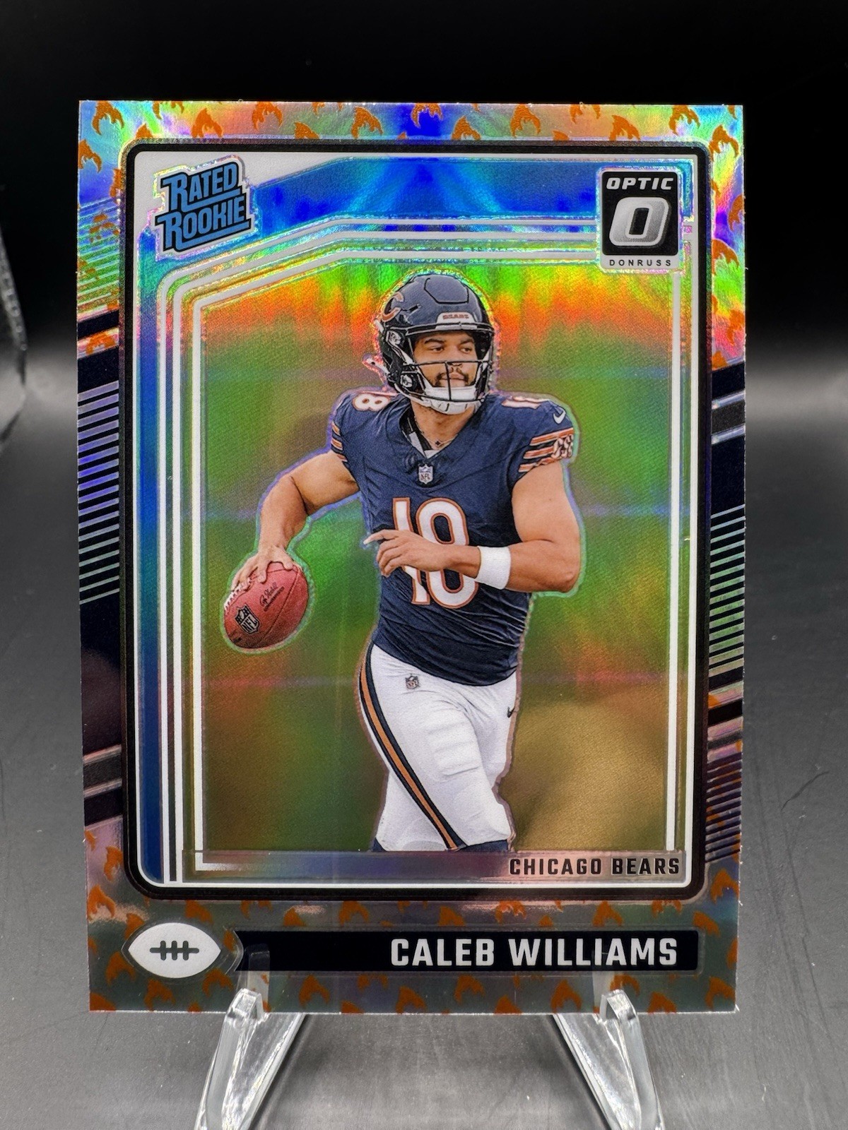 2024 Panini Donruss Optic #201 Caleb Williams Rated Rookie Fire Emoji SSP