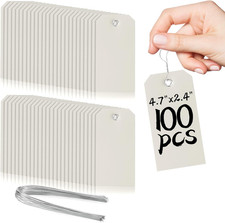 100 Pieces Plastic Shipping Tags with Wires Blank Labeling Tags Waterproof Hang