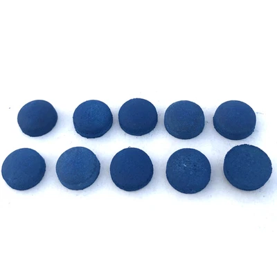 JCS-BLUE 10 Stück Snooker Klebeleder in Blau 10 mm Selbstkreidend Klebe Leder Neu