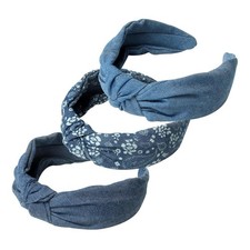 Denim Knot Headband Fashion Knotted Wide Headband for Women 3Pack