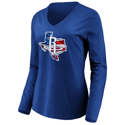Women's Royal Houston Rockets Banner State Long Sleeve V-Neck T-Shirt - Bild 2 von 3