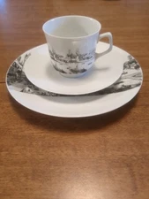 Royal Bavaria 'Frankfurt' 8"Plate, Matching Cup & Saucer, VGC, VTG