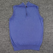 Peter Millar Sweater Vest Mens Large Merino Wool Silk Blend Half Zip Pullover
