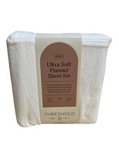 Queen Ultra Soft Flannel Sheet Set White - Threshold