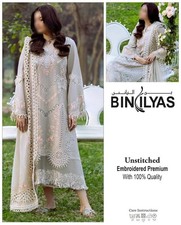 Bin Ilyas Chikankari Embroidered Unstitched 3pcs Suit