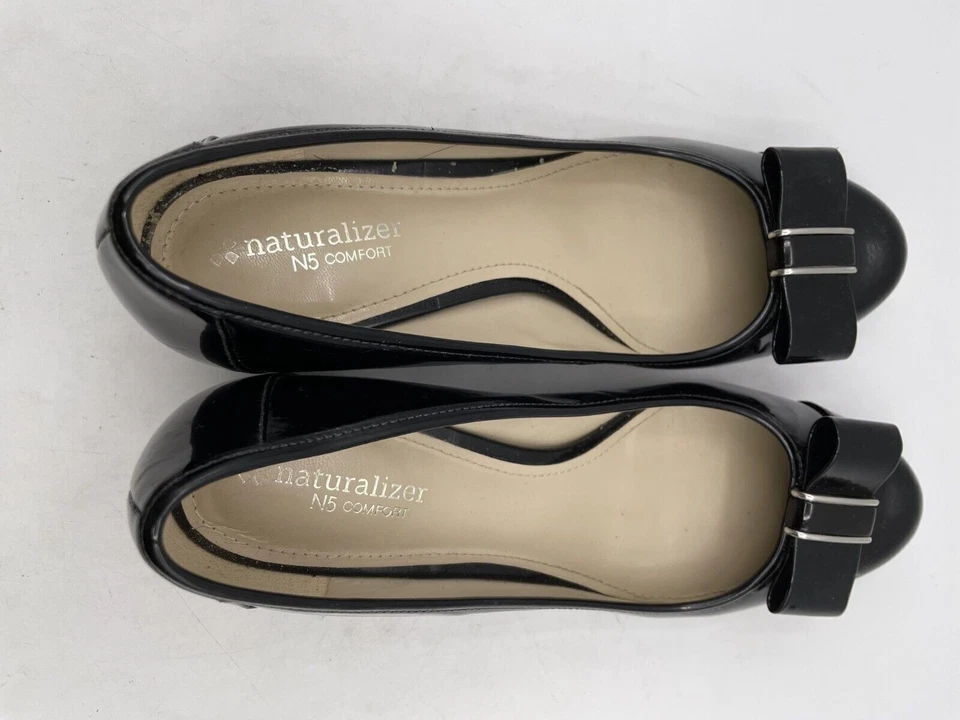 Tacón de salón Naturalizer N5 Comfort Sweet para mujer talla 8 charol negro lazo Foto 4 de 4
