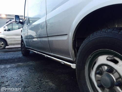 Side Bars To Fit Ford Transit MK7 2007-2014 LWB Van Stainless Steel Accessories - Picture 5 of 7
