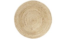 Braided Round Natural Jute Flatweave Rug 100cm Neutral Colour Natural