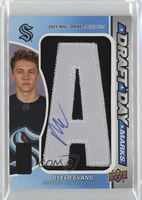 2023 Upper Deck SP Game Used Draft Day Marks /35 Ryker Evans Rookie Auto RC 0y8x