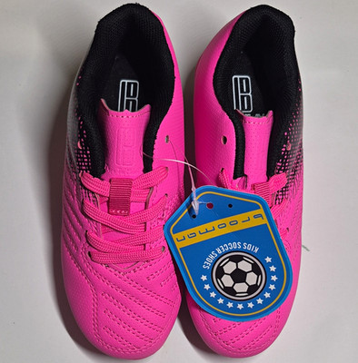 Sondico Kids/Youth Soccer Cleats Studded Pink/Black Shoes w/ Soccer Tag