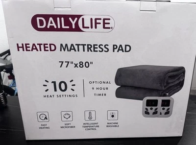 DAILYLIFE Heated Mattress Pad, 77x 80" KING Size, Soft Microfibe Electric ...