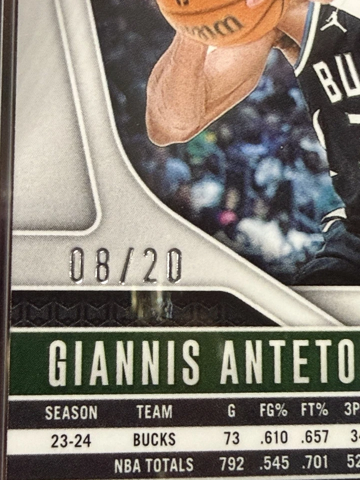 2024 Prizm Cherry Blossom Choice #85 Giannis Antetokounmpo 8/20 PSA 9 MINT POP 3 - Image 3 of 4