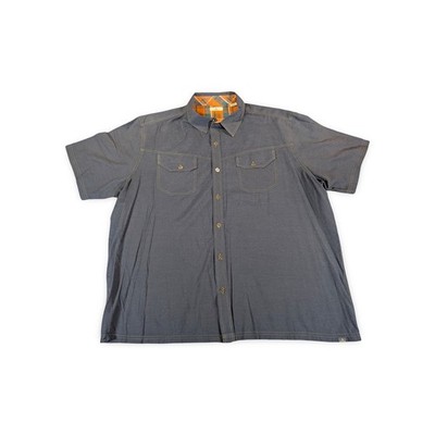 Ascend Outdoor Performance Button Front Shirt Men s 2XL Blue Short Sleeve Hiking
