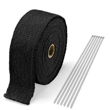 Black Exhaust Pipe Insulation Thermal Heat Wrap 2" x 50' Motorcycle Header Pr...