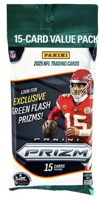 2025 Panini Prizm NFL Football 15 Card Value Pack (1) ONE Pack Fat Pack