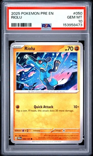 2025 POKEMON PRE EN-PRISMATIC EVOLUTIONS #050 RIOLU PSA 10