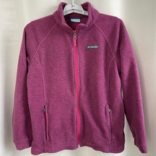 Columbia Youth XL Adult XS Benton Springs Full Zip Fleece Jacket Pink Fuchsia