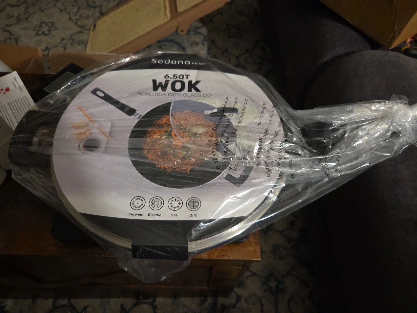NEW - Sedona Kitchen 6.5-Qt. Wok w/ Glass Lid - BLACK