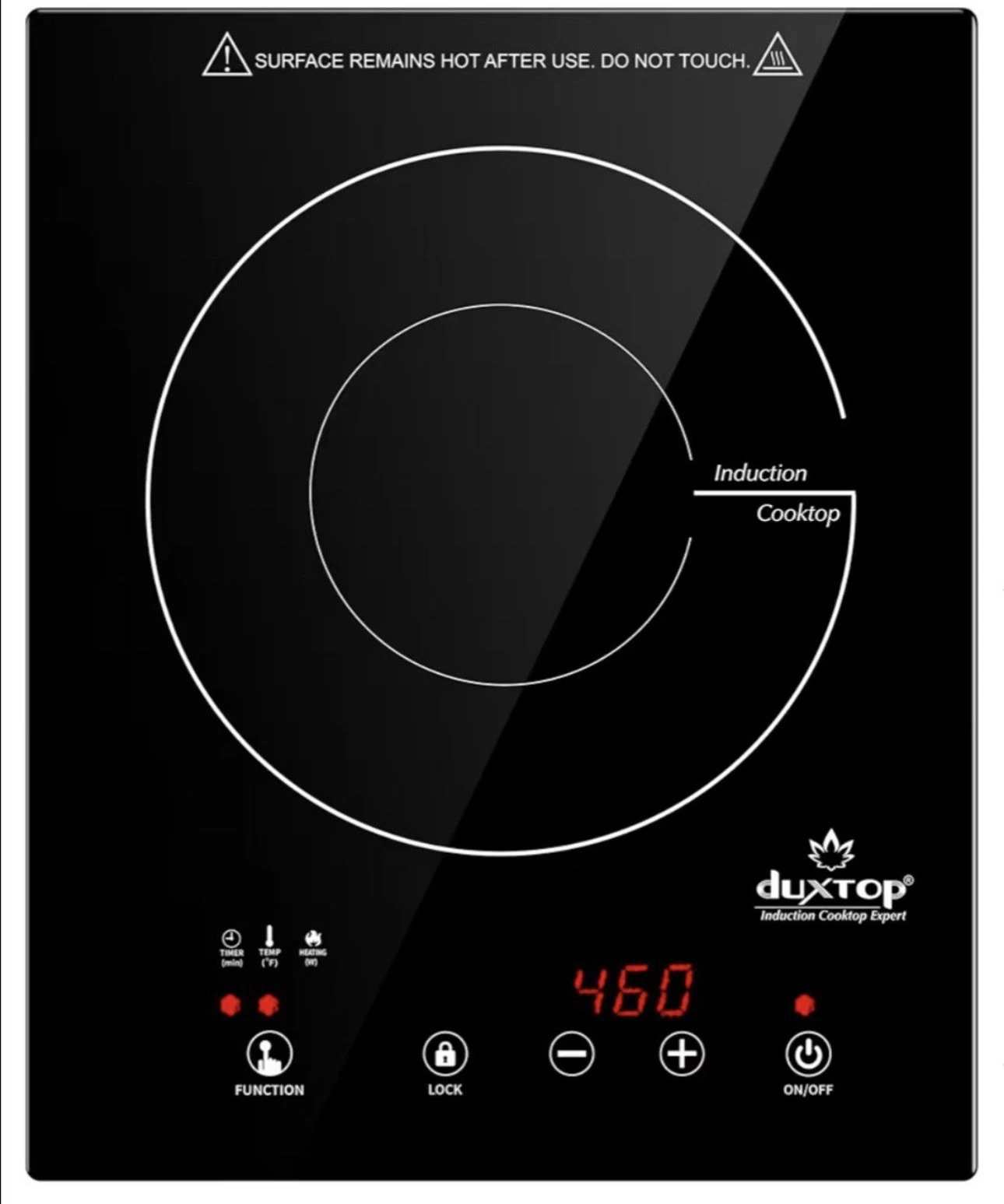 Duxtop BT-200T1/8600BI Induction Hob 1800W Electric Glass Cooktop Black 1 Burner