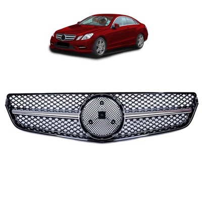 Sport Kühlergrill Schwarz Chrom für Mercedes Benz E-Klasse (C207) ab 2009-2013