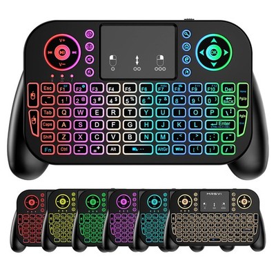 MRSVI Mini Keyboard with Touchpad-2.4GHz & Bluetooth Dual-Mode,7-Color Backli...