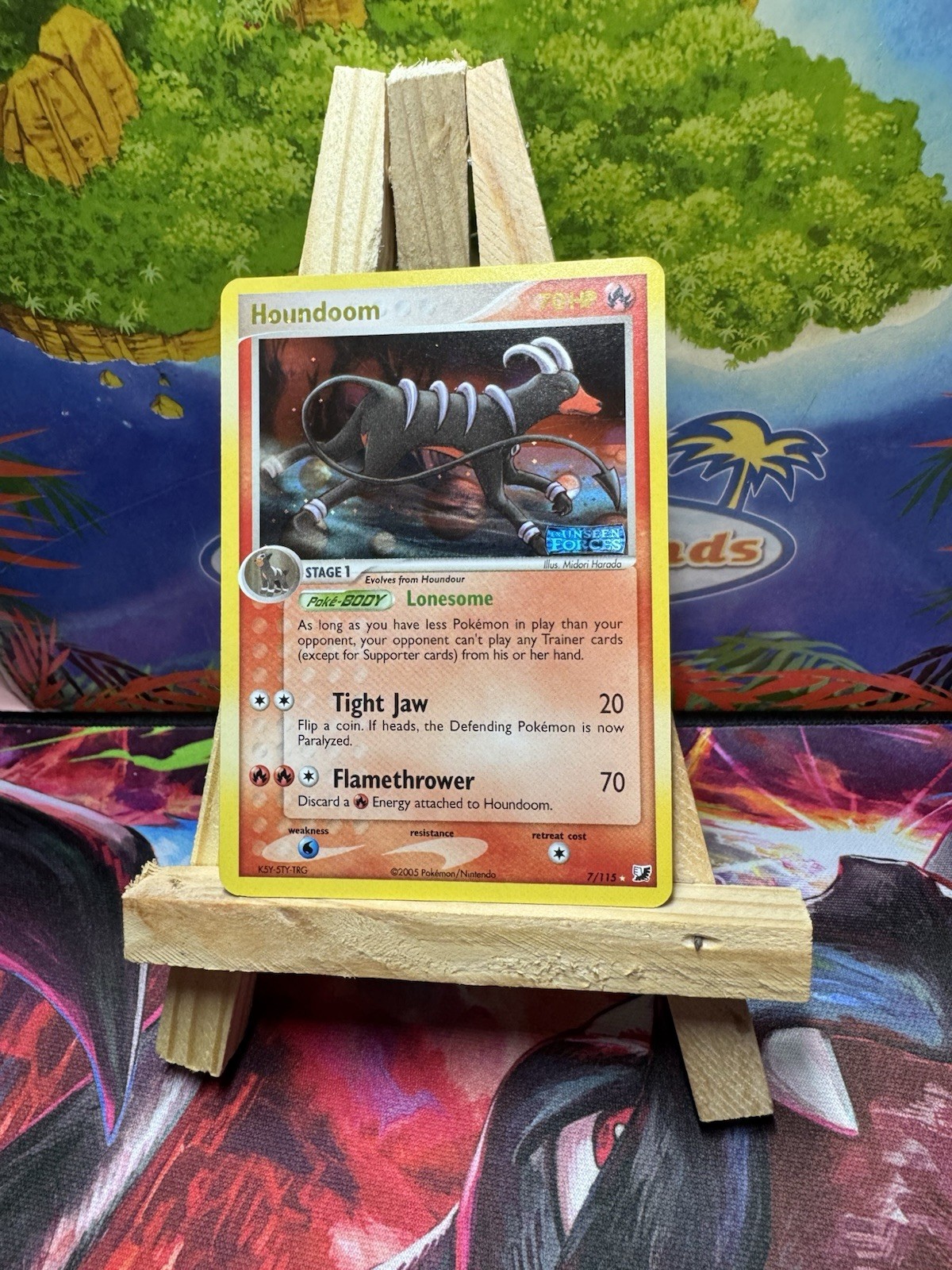 Houndoom Stamped Reverse Holo 7/115 Unseen Forces Pokemon Card