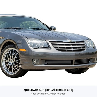 For Chrysler Crossfire 04-08 Main and Bumper Grille Set Black 8x6 mm Horizontal