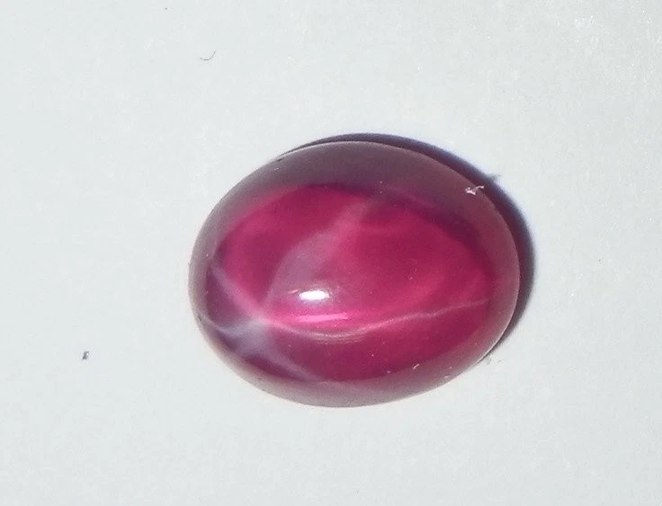 Transparent Star Ruby Oval 9x7 mm Cabochon 6 Rayed Lab-created Stone 5 pcs Lot - Image 4 of 4