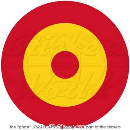 Spanische Luftwaffe Aufkleber (Roundels) – 4 Stück, Je 5,1 Cm, Vinyl, Wetterfest