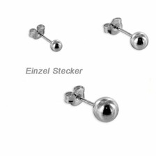 Kugel Ohrstecker EINZEL ECHT 925 Silber Rose Gold Ohrringe SINGLE Ohrschmuck 1 A