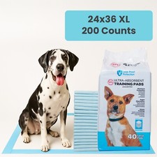 200 Ct Pet Pads Ultra-Absorbent Housebreaking Potty Training Pads XL Size 24x36"