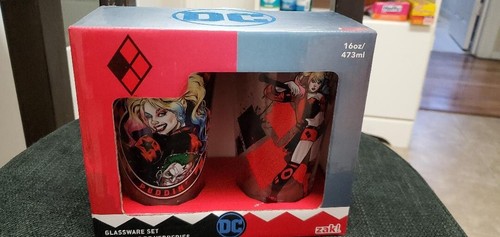 DC Comics Harley Quinn Glassware set of 2