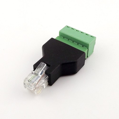 Ethernet 6P6C RJ12 Male Modular 6Pin Screw Terminal Connector Adapter Phone Line - Picture 1 of 5