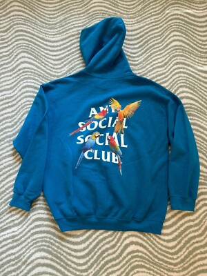 ASSC Anti Social Social Club Colombia Hoodie Sapphire Blue FW20 Large RARE HTF