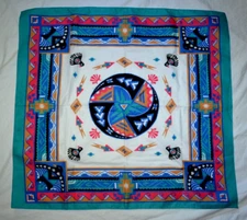 VTG Wamcraft Les Foulards d’Henriette Southwest Bandana Scarf 30”x27.5" USA