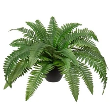 Artificial Fern Potted Plant 35 Leaves for Outdoors & Indoor Faux Boston Fake...