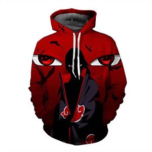 Details About Men Women 3d Sweatshirt Anime Naruto Hoodie Itachi Uchiha Mangekyou Sharingan